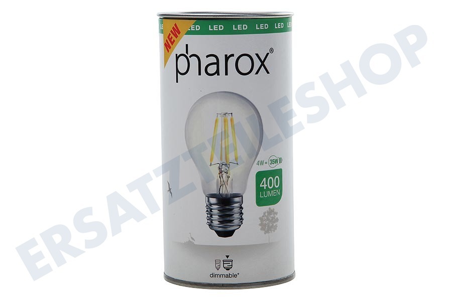 Pharox LED-Lampe LED Standardlampe A60 Klar 400 Dimmbar