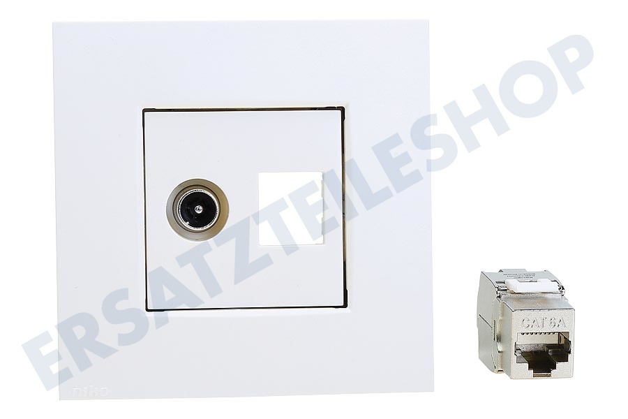 Hirschmann EDB 02U White Koax- und Datensteckdose CAT6A