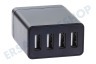 Ricatech USB Auflader 230Volt, 4,8A/SV 4 Port Schwarz