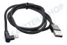 Easyfiks 8-pin USB Lade- und Datenkabel 100cm Grau / Schwarz, 90 Grad