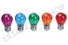 Calex 473434 Farbige LED-Kugellampe 220-240 Volt, 1W 5er-Pack