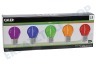 Calex 473434 Farbige LED-Kugellampe 220-240 Volt, 1W 5er-Pack
