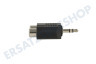 Easyfiks Klinken-Stecker-Adapter 3,5 mm auf Cinch Contra RCA-Buchse 2x