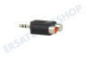 Easyfiks Klinken-Stecker-Adapter 3,5 mm auf Cinch Contra RCA-Buchse 2x