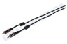 Cloudnine Jack-Kabel 2 x 3,5 mm Stereo Male 1.5m, Vergoldet