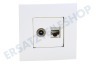Hirschmann EDB 02U White Koax- und Datensteckdose CAT6A
