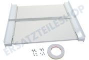 Universeel 60301200 Trockner Combirand Aluminium mit Arbeitsplatte XL geeignet für u.a. Waschmaschine und Wärmepumpentrockner