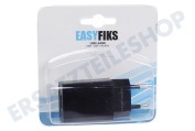 Easyfiks 50042816  USB Auflader 230 Volt, 2.1A/SV 1 Port Schwarz geeignet für u.a. universell einsetzbar