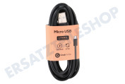 Universell 23038B  USB Anschlusskabel geeignet für Universeel Micro-USB, Schwarz, 200 cm geeignet für u.a. Universal-Micro-USB