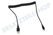 Spez 20091304  USB Anschlusskabel Mini-USB, Spirale, Max. 100cm geeignet für u.a. Universal-Mini-USB