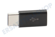 Universell Adapter  Adapter USB C Stecker auf Micro USB Buchse, schwarz geeignet für u.a. Universal USB Typ C