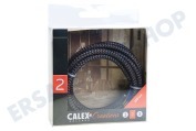Calex  940242 Calex Textilkabel schwarz/grau, 1,5 Meter geeignet für u.a. Max. 250V-60W