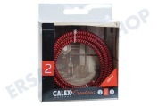 Calex  940240 Calex Textilkabel rot/schwarz 1,5 Meter geeignet für u.a. Max. 250V-60W