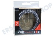 Calex  940244 Calex Textilkabel schwarz/weiß 1,5 Meter geeignet für u.a. Max. 250V-60W