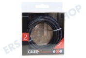 Calex  940284 Calex Creations Textilkabel schwarz/grau, 3 Meter geeignet für u.a. Max. 250V-60W