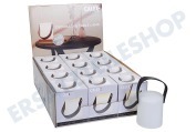 Calex  4001000600 Tischlampen-Display, 12 Stück, weißes Glas, schwarzer Griff geeignet für u.a. 3 x AA-Batterien (nicht im Lieferumfang enthalten)