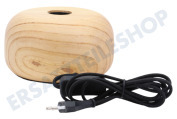 Calex  3001001700 Calex Tischlampe Rund Holz E27 geeignet für u.a. E27, 1,8 Meter Kabel