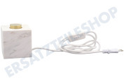 Calex  3001002100 Calex Tischleuchte Quadratisch Marmor Weiß E27 geeignet für u.a. E27, 1,8 Meter Kabel