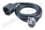 Exin 5520401  Kabel 3x1mm2 2300W geerdet 10A schwarz3m geeignet für u.a. Verlängerungskabel