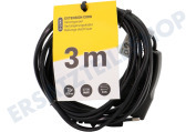 Exin 5440401  Kabel 2x0,75mm2 575W 2.5A schwarz 3M geeignet für u.a. Verlängerungskabel mit Euro-Stecker