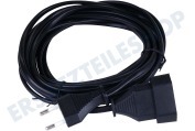 Elektra K00083  Kabel 2x0.75mm2 zwart 5m geeignet für u.a. Verlängerungskabel mit Euro-Stecker