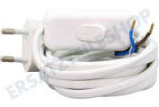 Q-Link 5421010  Verbindungskabel mit Schalter weiß 2x0,75mm 1,8 Meter geeignet für u.a. 2x0,75mm2 600W