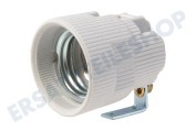Q-Link 5421187  Lampenfassung Porzellan mit abgewinkeltem Bügel geeignet für u.a. E27 -Weiß-