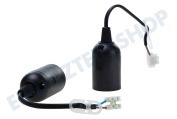 Q-Link 5421170  Lampenfassung E27 60W glatt schwarz geeignet für u.a. Umzugsfassung mit Kabel und Anschlussblock