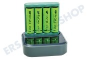GP GPRCKCHB421D400  B421 USB-Batterieladegerät Dockingstation Recyko 4x AA 2100mAh geeignet für u.a. + 4 AA 2100mAh Batterien