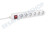 Universeel 005144  Steckdosenleiste geeignet für Elektra 3x1mm2 2500W geewrdet, weiß 3M geeignet für u.a. 6-fach Steckdosenleiste mit Schalter