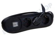 Exin 5450215  Steckdosenleiste 3x1mm2 2500W 16A geerdet schwarz 1.5M geeignet für u.a. 3-fach Steckdosenleiste mit Schalter