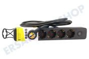 Q-Link 5520365  Steckdosenleiste 3 x 1,5 mm2 1,5 Meter Schwarz geeignet für u.a. Sechsfach mit Schalter