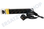 Q-Link 5520377  Steckdosenleiste 3x1,5mm2 1,5 Meter 1x USB-A, 1x USB-C, Schwarz geeignet für u.a. fünffach mit Schutzerde und Schalter