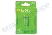 GP 12085AAAHCE-C2  LR03 ReCyko+ AAA 850 - 2 wiederaufladbare Batterien geeignet für u.a. 850 mAh NiMH