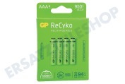 GP GPRCK95AAA981C4  LR03 ReCyko+ AAA 950 - 4 wiederaufladbare Batterien geeignet für u.a. 950 mAh NiMH