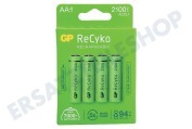 GP 120210AAHCE-C4  LR6 ReCyko+ AA 2100 - 4 wiederaufladbare Batterien geeignet für u.a. 2000mAh NiMH
