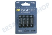 GP 125210AAHCB-C4  LR6 ReCyko+ Pro AA 2000 - 4 wiederaufladbare Batterien geeignet für u.a. 2000mAh NiMH