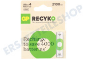 GP GPRCK210AA598C4  LR6 ReCyko+ AA 2100 - 4 wiederaufladbare Batterien geeignet für u.a. 2000mAh NiMH