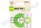 GP GPRCK300D703C2  LR20 ReCyko+ D 5700 - 2 wiederaufladbare Batterien geeignet für u.a. 5700mAh NiMH