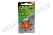 GP GPZA13F152C6  ZA13 Hörgerätebatterien ZA13 - 6 Knopfzellen geeignet für u.a. ZA13 orange Hörgeräte-Batterie