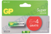 GP GPSUP15A980C10  LR06 AA-Batterie GP Super Alkaline Multipack 1,5 Volt, 6 Stück +4 gratis geeignet für u.a. Super Alkaline