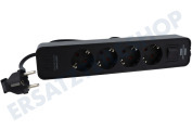 Brennenstuhl 1153240106  Steckdosenleiste Ecolor Schwarz 1,5 Meter geeignet für u.a. vierfach, max. 3500 Watt, 2 USB-C