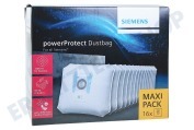 Siemens 17002855 Staubsauger VZ16GALL PowerProtect Dustbag Maxi Pack geeignet für u.a. Alle Modelle der G-Serie