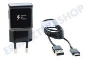 Samsung EP-TA20BLACK EP-TA20 Samsung USB-C  Ladegerät 1m Zwart geeignet für u.a. Schwarz, USB C