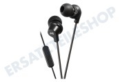 JVC HAFR15BEF Kopfhörer HA-FR15-B-EF In-Ear-Kopfhörer mit Mikrofon schwarz geeignet für u.a. Schwarz mit 1,2 m Kabel