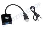 ACT  AC7535 HDMI-zu-VGA-Konverter mit Audio geeignet für u.a. Adapterkabel 0,15 Meter