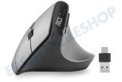 ACT  AC5155 Vertikale ergonomische Maus geeignet für u.a. Kabellos, Silber/Schwarz, 2400 dpi