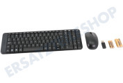 Logitech LOGZMK220U 920-003161 MK220 Maus +  Tastatur Set, schwarz, kabellos geeignet für u.a. Schwarz, US-Layout