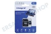 Integral INMSDH16G-100V10  V10 High Speed microSDHC Karte 16GB geeignet für u.a. Micro SDHC Karte 16GB 100MB / s