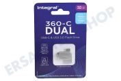 Integral INFD32GB360CDL3.0  360-C Dual Typ-C  und USB3.0-Flash-Speicherstick32 GB geeignet für u.a. USB-C- und USB3.0-Flash-Speicherstick